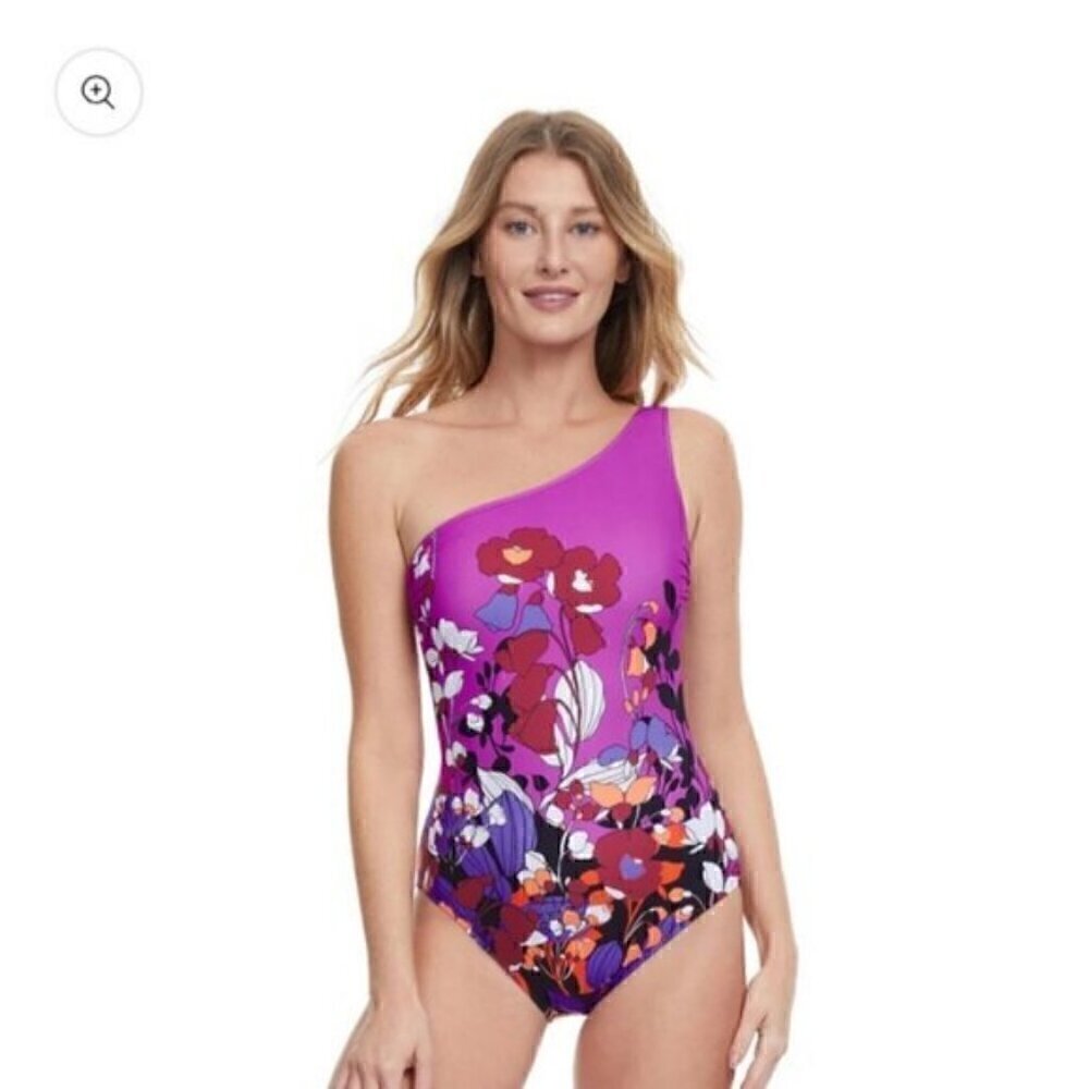 Gottex One Shoulder One Piece Swimsuit Size 10 NEW!